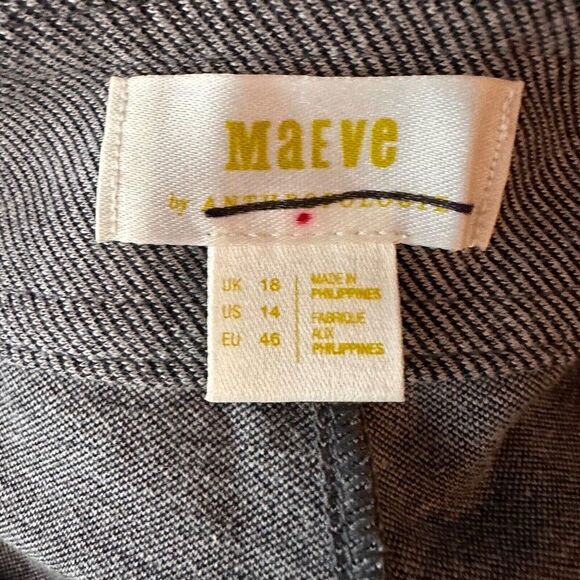 NEW Anthropologie Maeve Flare split front pants gray trouser dress size 14 - Picture 4 of 8